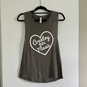 Country Music Heart Graphic Muscle Tank